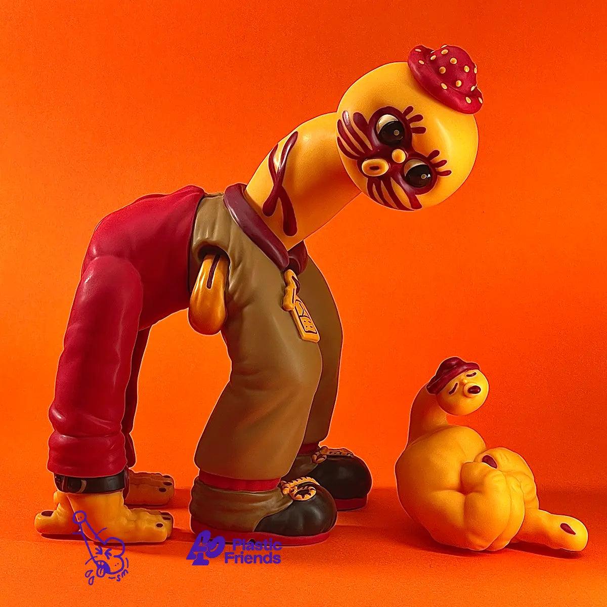 996 Burnout-inspired office art figurine slumped in corporate uniform