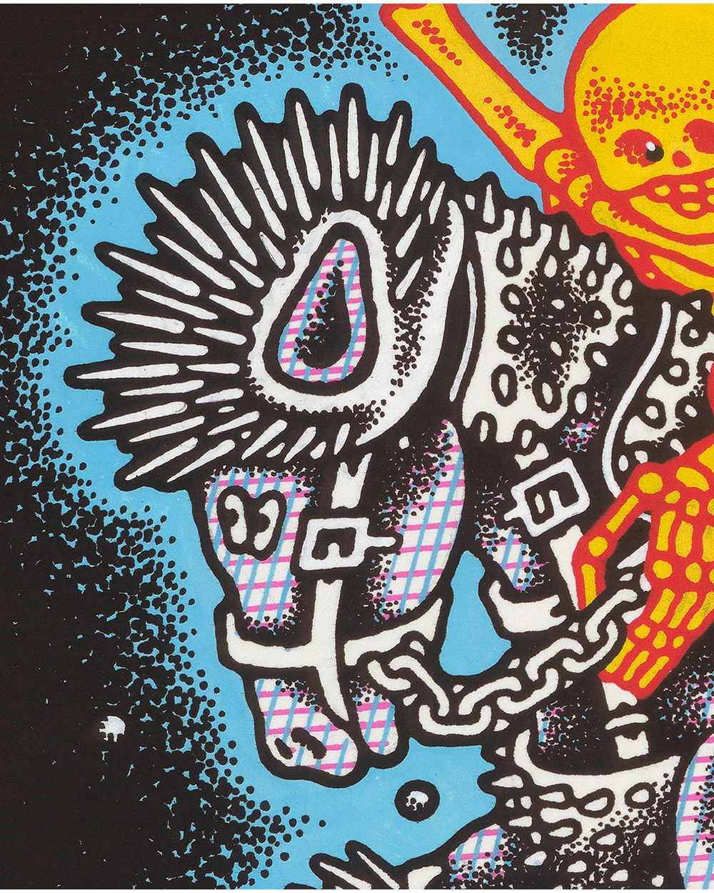 HUNTSOUL Becoming A Shooting Star art print - skeleton rider and beast detail