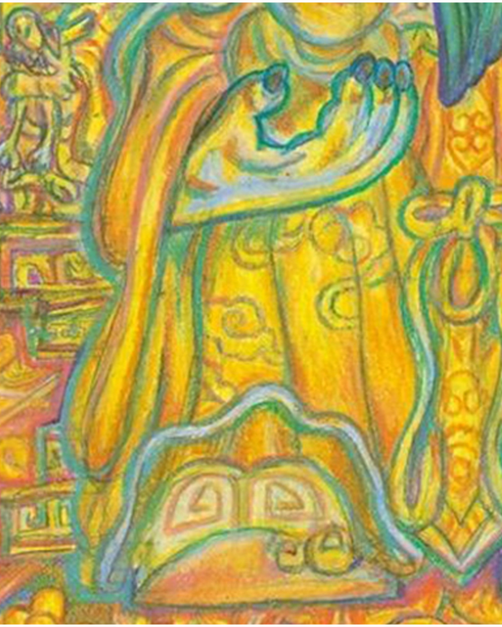 Fortune's Arrival Giclée print on Canson Montval watercolor paper - close-up
