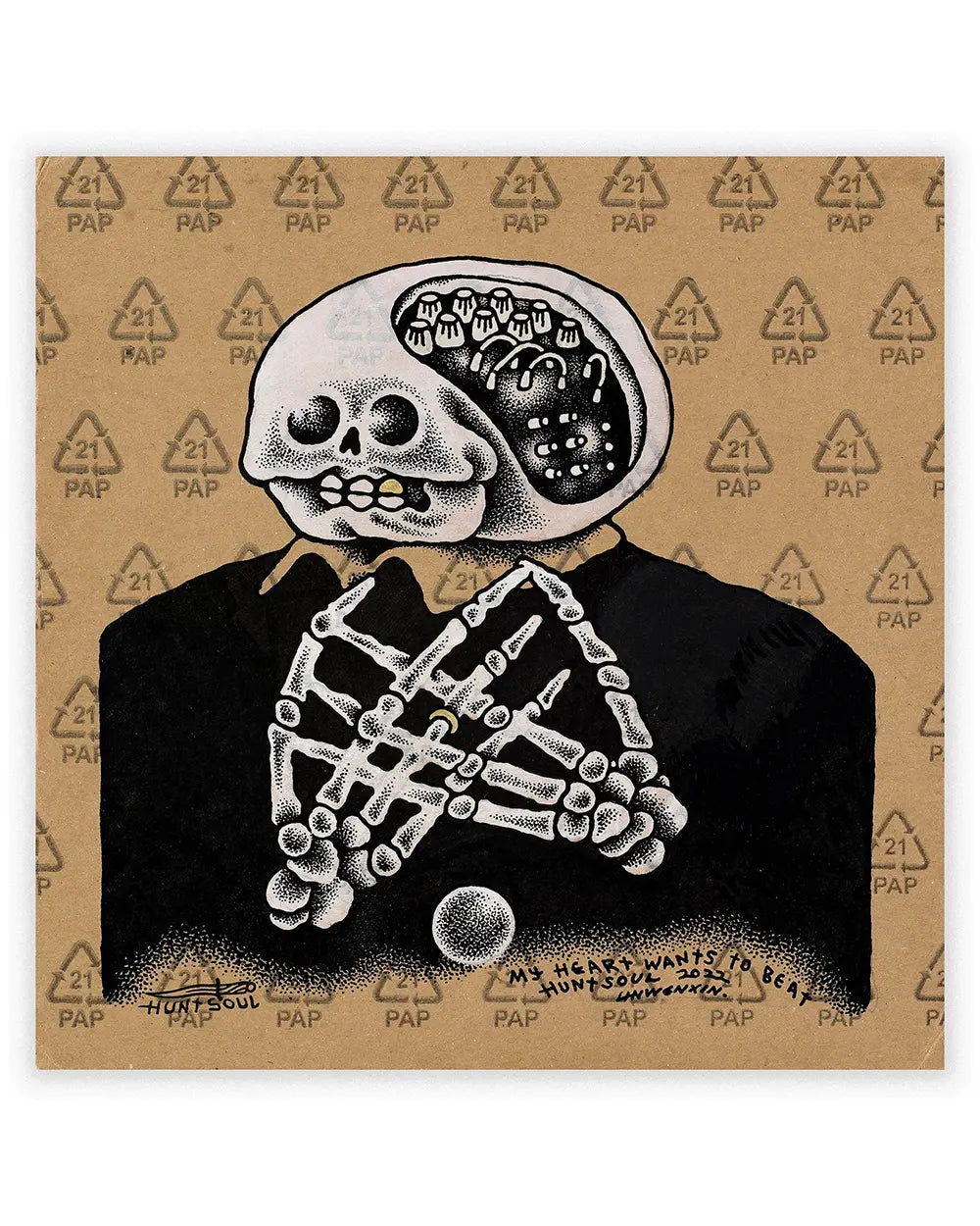 Skeleton Riddle skeleton artwork print