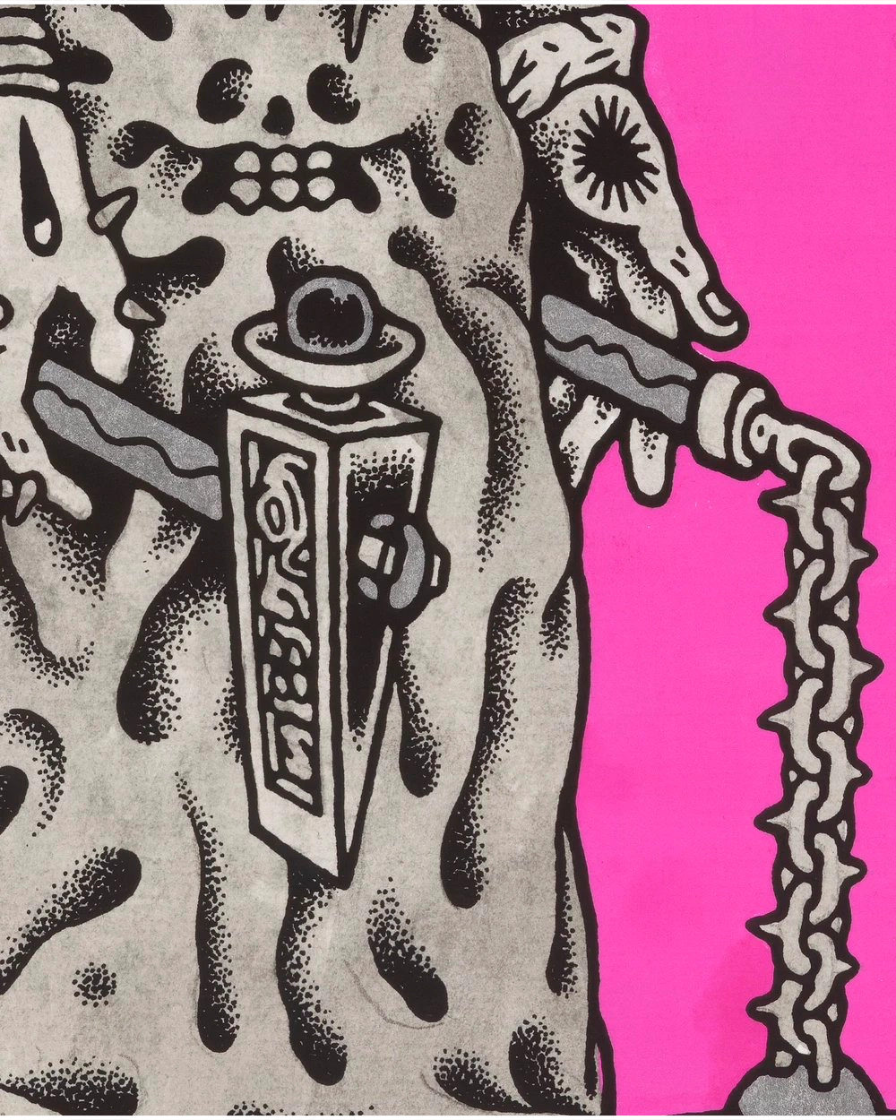HUNTSOUL Warrior Woman graffiti art print - Giclée fine art printing close-up
