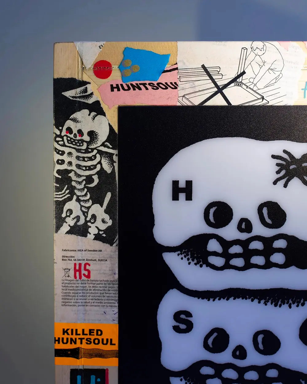 Limited Edition Handmade Graffiti Skull Art Light box
