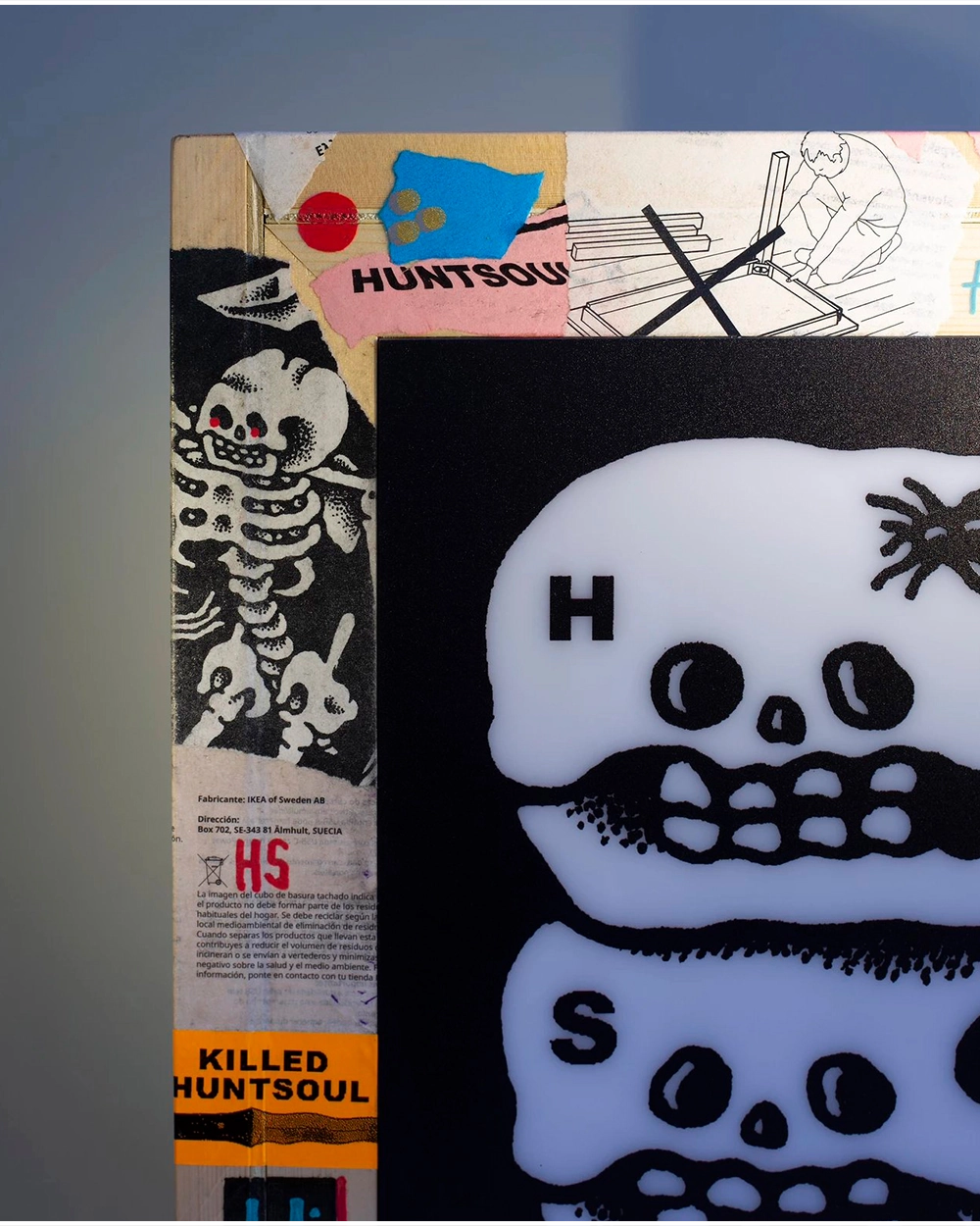 Limited Edition Handmade Graffiti Skull Art Light box
