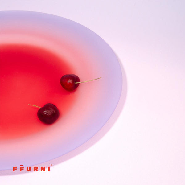 Lilac to red gradient frosted plate with matte finish – Shy Plates by ffurni
