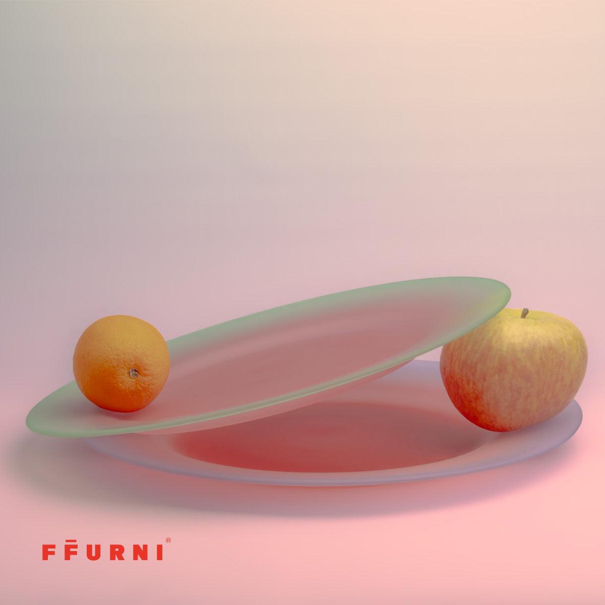 Handmade gradient glass plates – mint pink and lilac red duo by ffurni