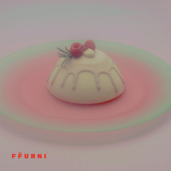 Artistic frosted glass dinner plates with soft color transitions by ffurni