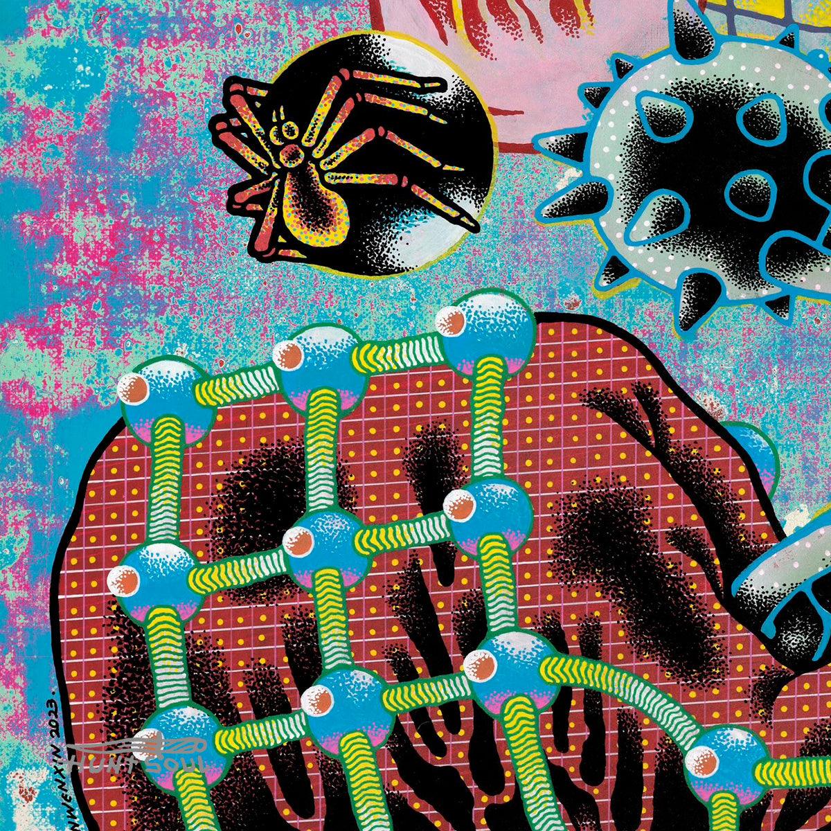 Close-up of defensive stance in surreal artwork The Fallen King
