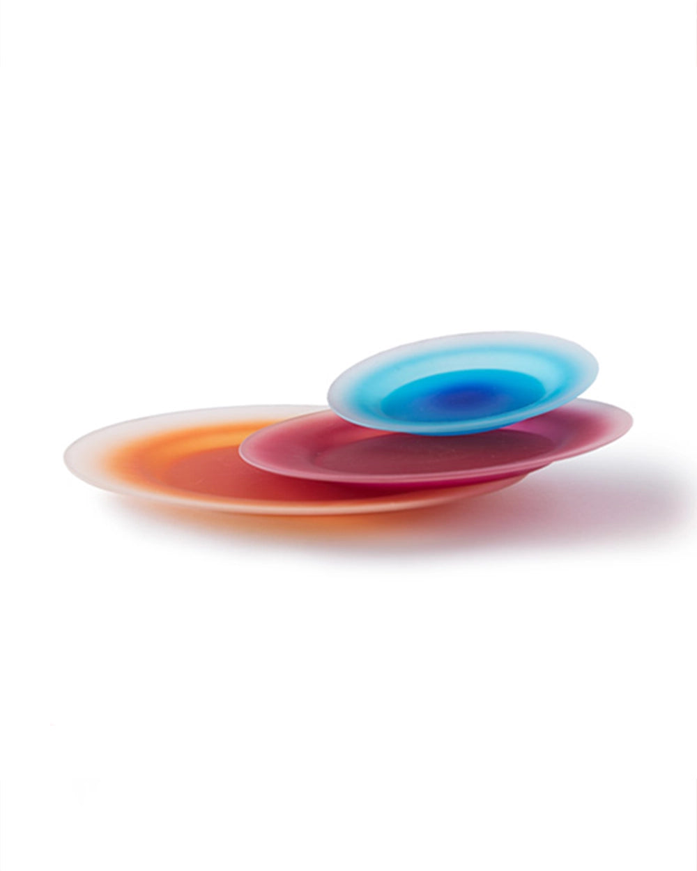 ESCAPING PLATES matte glass plate set in gradient colors