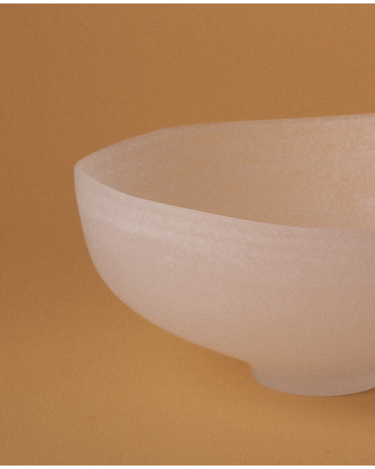 Small White Frosted Glass Footed Bowl with Organic Wavy Rim