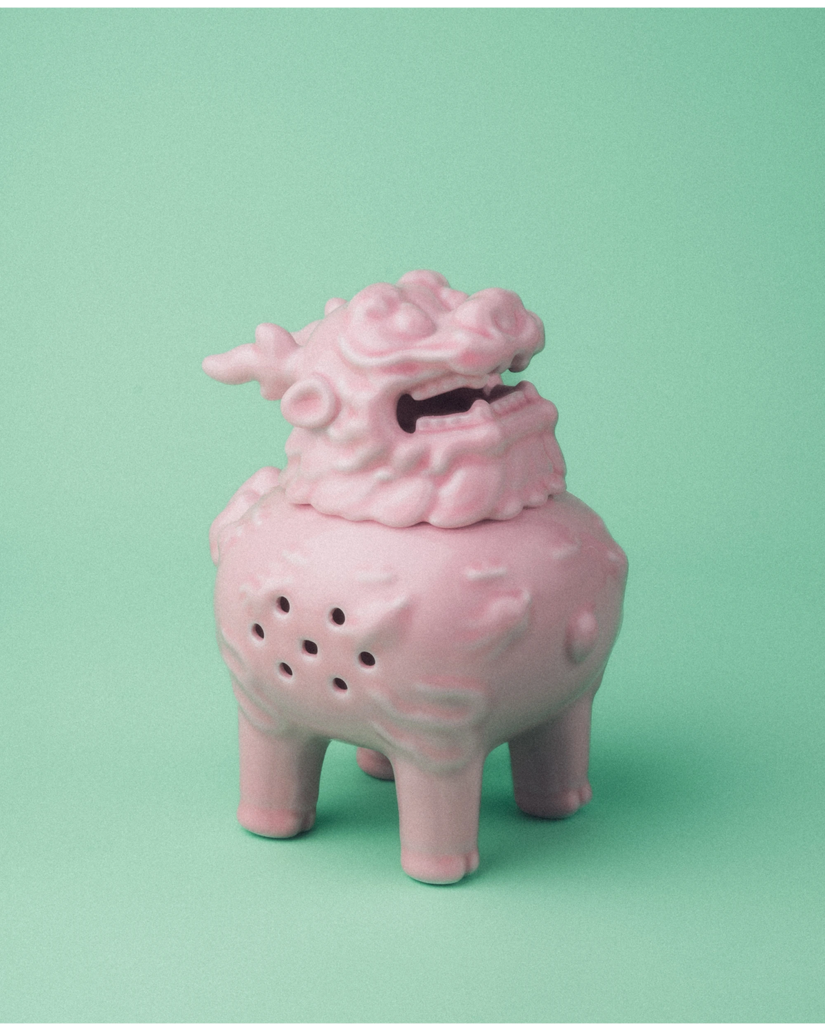 Pink Qilin Ceramic Incense Burner for Cone Incense