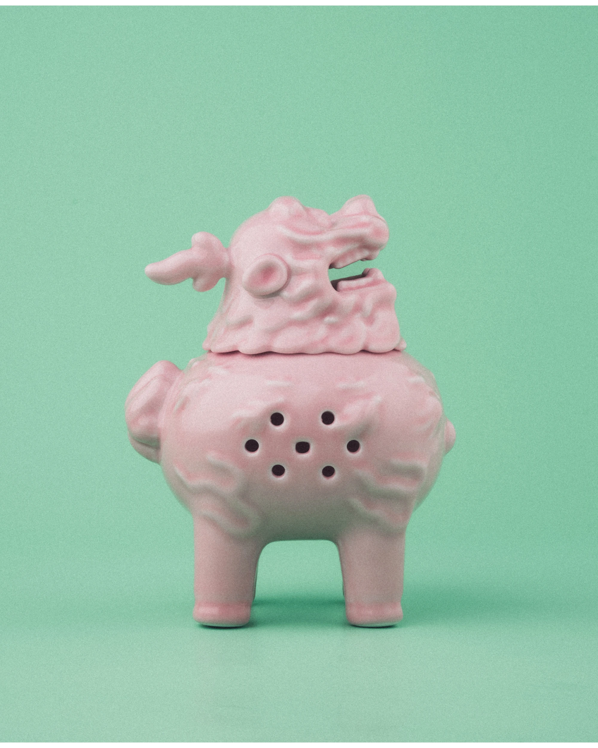 Pink Qilin Ceramic Incense Burner for Cone Incense