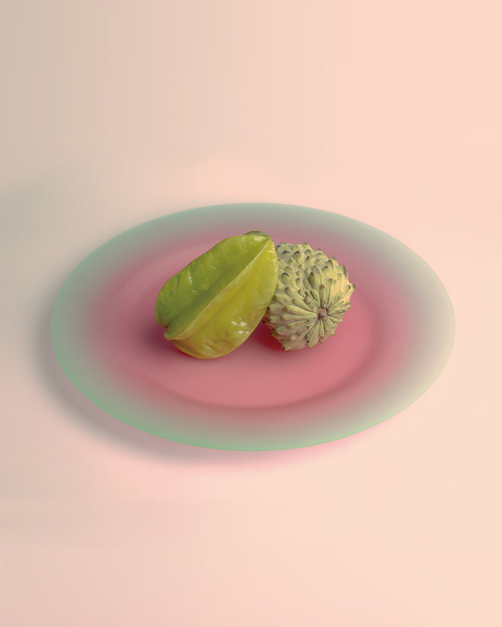 SHY PLATES gradient frosted glass plate set