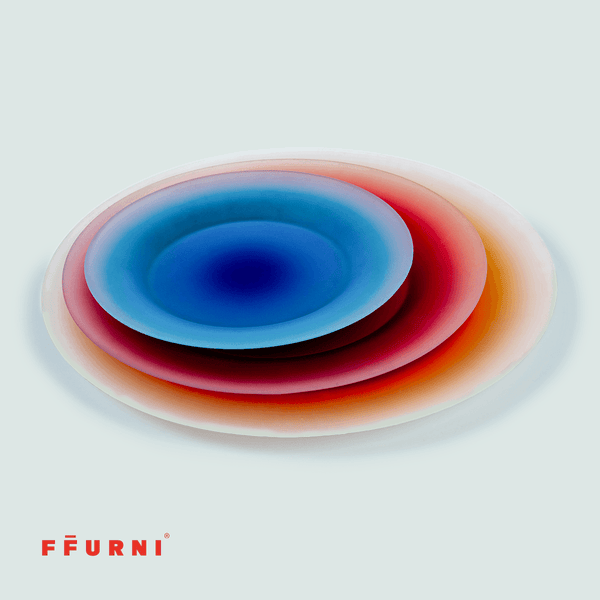 Multicolored glass plates by FFURNI