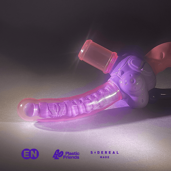 Cyberpunk-styled art toy with sensual posture 