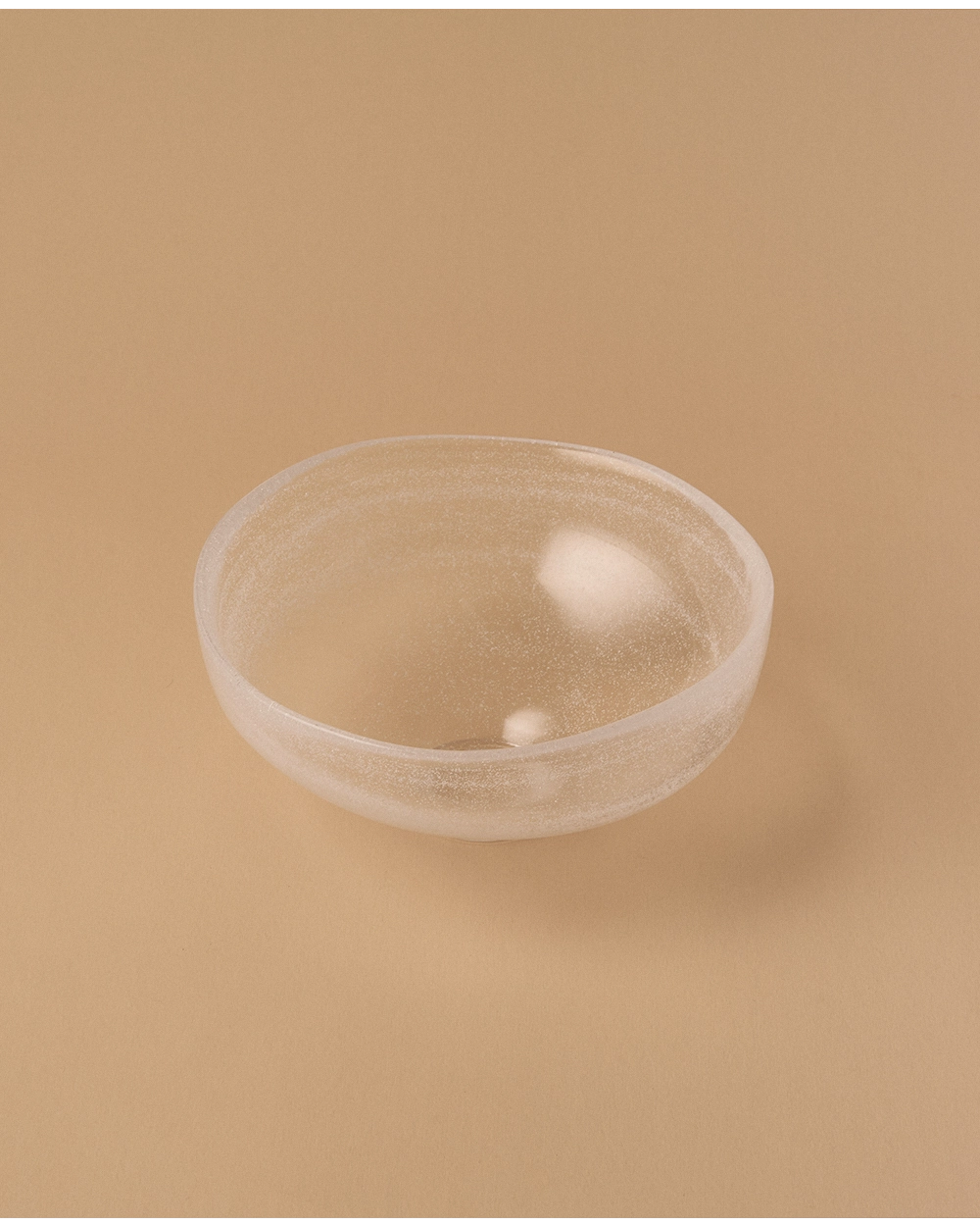 Thick bubble textured glass serving bowl