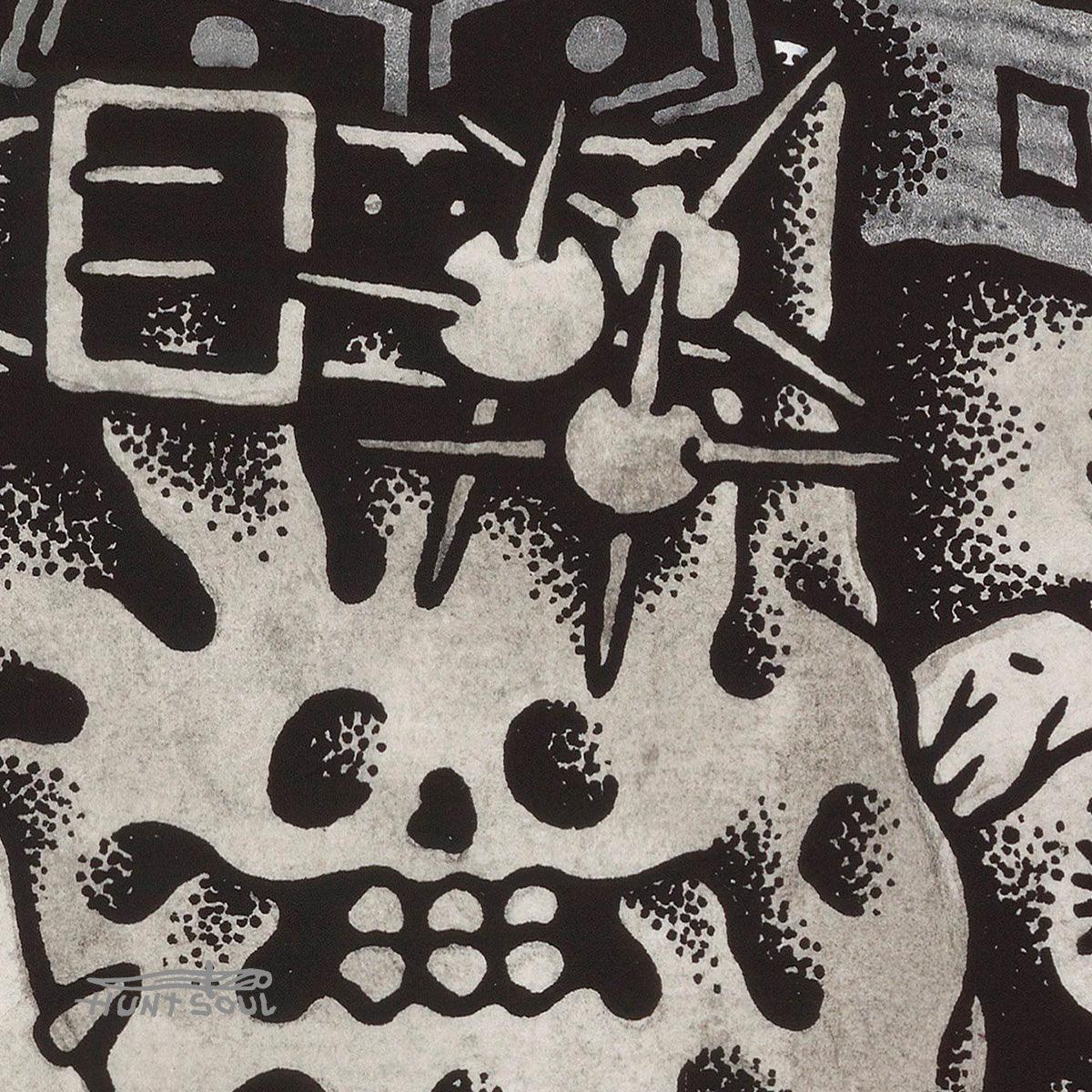 Close-up of painted female warrior face with expressive brushwork